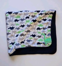 Child of Mine Carters Dinosaur Baby Blanket Green Blue Sherpa Security