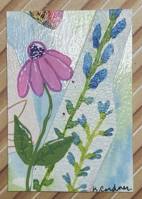 ACEO Original, Floral Collage #2, Flowers, Kimberly Cordner