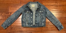 Ralph Lauren Polo Trucker Jeans Jacket American Flag Americana Boys Medium 10 12