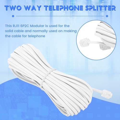 3X( Maennlich 6P2C RJ11 Stecker Telefon Fax Modem Linie Kabel, 14M fue5295 - Afbeelding 3 van 7