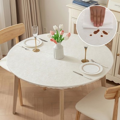 Rund Weiches PVC Tischdecke Esstischschutz Wachstuch ölabweisend Tischschutz