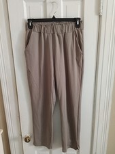 Joie Gray Brown Elegant Casual Stretch Pants Sz M Women Pull On Loose A7