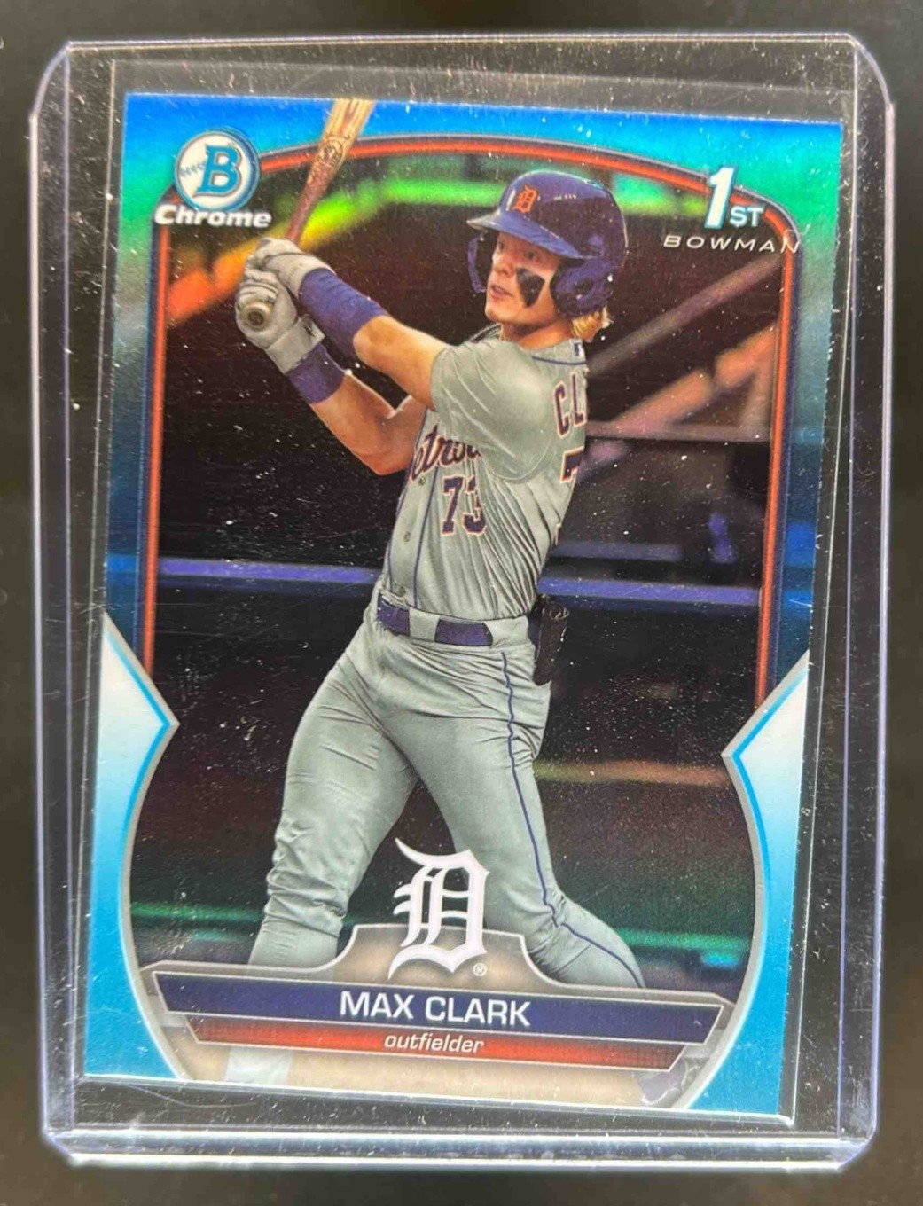 2023 Bowman Draft Max Clark Chrome Sky Blue Refractor 1st #BDC-76 Tigers