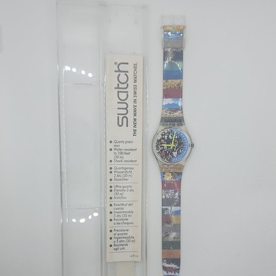 Swatch One Hundred Million Multicolor Quartz Wristwatch with Original Box