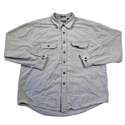 Arrow Workwear Mens XL Gray Chamois Shirt Cotton Long Sleeve Button Up Utility