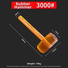 For Tile Installation Hammer with Transparent Rubber Head and Wood Handle