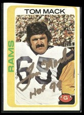 1978 Topps Tom Mack Auto Los Angeles Rams #80