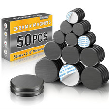 Small Magnets for Crafts with Adhesive Backing, 5 Different Size, 50Pcs Strong
