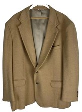 VINTAGE 100 Camel Hair Blazer Sport Coat- Made In USA- 2 Button-Lined
