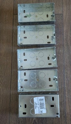 5x Unterputz Stahl Metall 25mm Back Box - 2 Gang Schalter Steckdose Appleby - doppelt