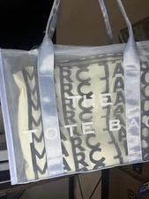 Marc Jacobs Women's Large Logo Zip Top Mesh Tote Pale Blue