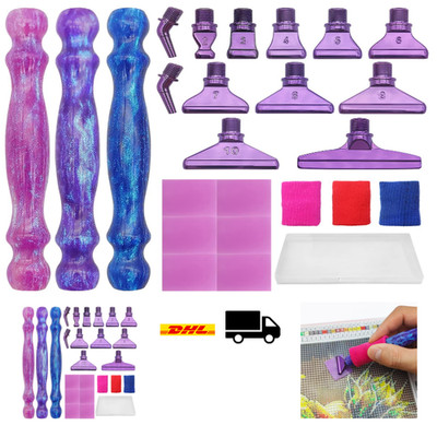 Diamantkunststifte Set 24 Stück Violetter Metallspitzen Schra