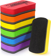 6 Pack Dry Erase Eraser Magnetic Whiteboard Dry Erase Eraser for White Board, Wh