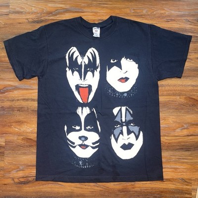 VTG KISS Big Jumbo Faces Rock Band T-Shirt L Y2K 2009 KISS Alive 35 Concert Tour
