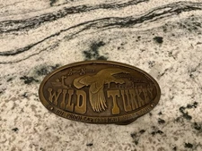 Vintage Wild Turkey Belt Buckle Austin Nichols 1974 Bergamot Brass Works Pheasan