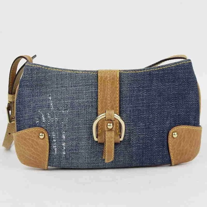 ショルダーバッグ dolce &amp;gabbana denim crossbody bag Dolce Gabbana D&G Canvas Denim Black Blue & Leather Shoulder Bag