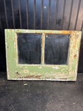 Primitive 22inx16in Window Sash 2 Pane 8x10 Glass Shabby Green Farm House