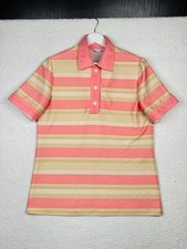 Vintage 70s Jc Penney Fashion Polo Shirt Mens Medium Pink Yellow Striped