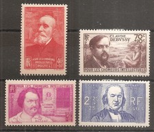 436 à 439 (1939) Au Profit des Chômeurs Intellectuels N* (cote 26,5e) (9826)