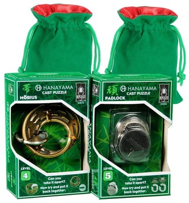 Deluxe Spiele und Puzzles Mobius & Vorhängeschloss Hanayama Metall Knobelspiel Puzzle
