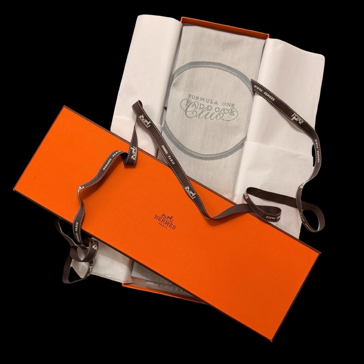 Authentic HERMES Paris Formula One F1 Paddock Club Placemat Napkin