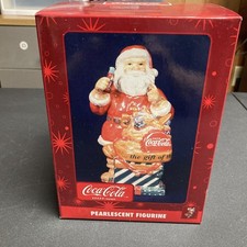 Vtg 80s Coca Cola Santa Claus Pearlescent Figurine The Gift of Thirst  NIB Xmas