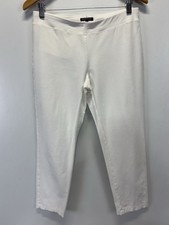 Eileen Fisher White Pull On Ankle Pants Sz Small Women  s Stretch Comfort