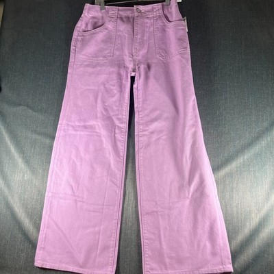 Old Navy Women's Pants Size XXL 14 Plus Purple Baggy Wide Leg Jeans High  Rise