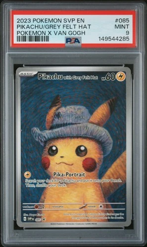 2023 POKEMON SVP EN-SV BLACK STAR PROMO #085 PIKACHU WITH GREY FELT HAT PSA 9