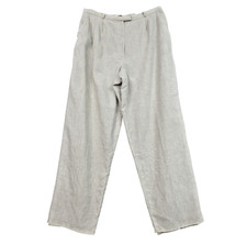 VTG TALBOTS Irish Linen PLEATED BEIGE PANTS Fully Lined Heavier Weight Pockets 8