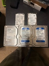 Lot of 5 Hard Drives – 3× 1TB 3.5" + 2× 500GB 2.5" – Pulled Working – Untested