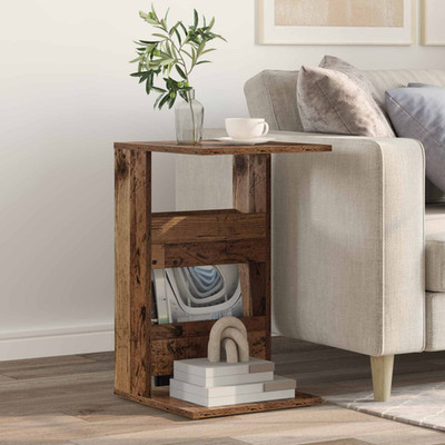 Beistelltisch Altholz 40x35x60,5cm Ingenieurholz rechteckig kompakt Akzenttisch