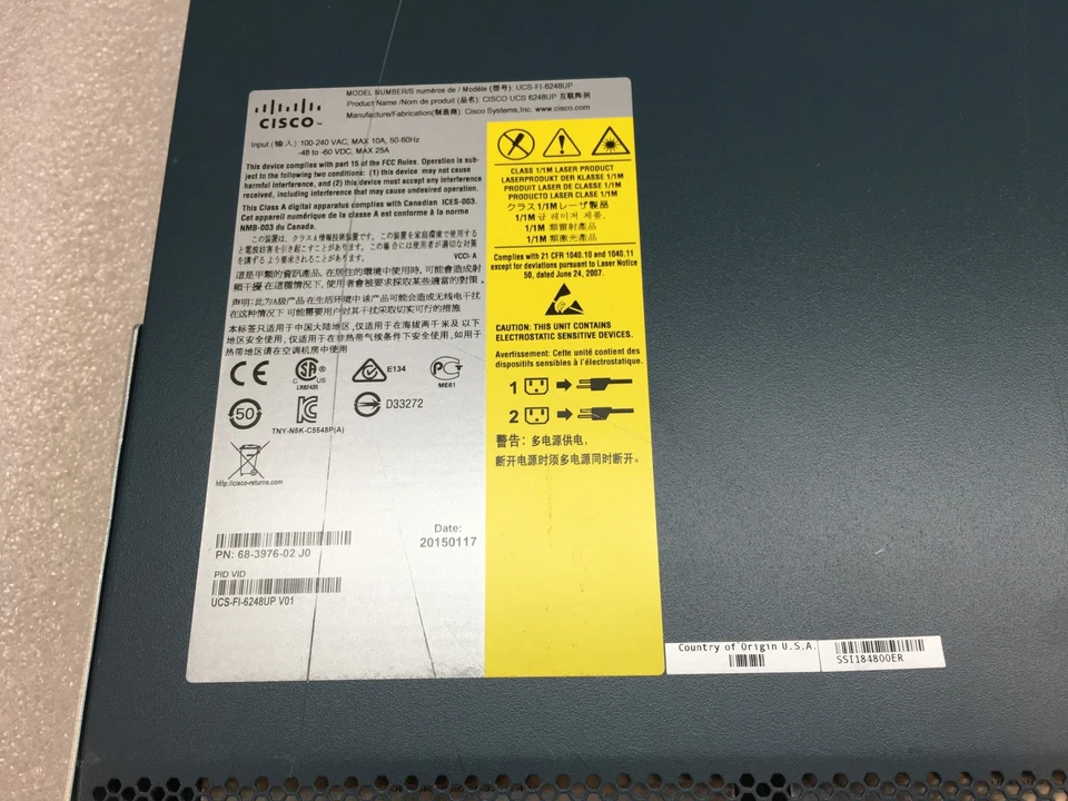 Cisco UCS 6248UP UCS-FI-6248UP V01 Fabric Interconnect Network w/ Dual PSU - Image 4 of 4