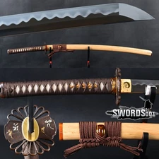 Real Hamon Japanese Samurai Katana Clay Tempered Warrior Sword Fine Polishing