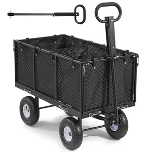 Uimoso Heavy Duty Steel Garden Cart, 1200 lbs Capacity, Black