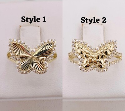 Echt 10k Gold Ring Schmetterling Ring - Anillo en oro auténtico mariposa