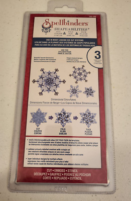 Spellbinders Shapeabilities Dies DIMENSIONAL SNOWFLAKES S5-186 Cut Fold Tuck NIP