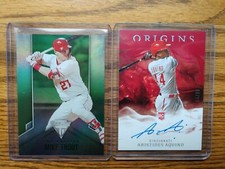 2020 Aristides Aquino Origins RC AUTO Red /99 & Mike Trout Titanium Green