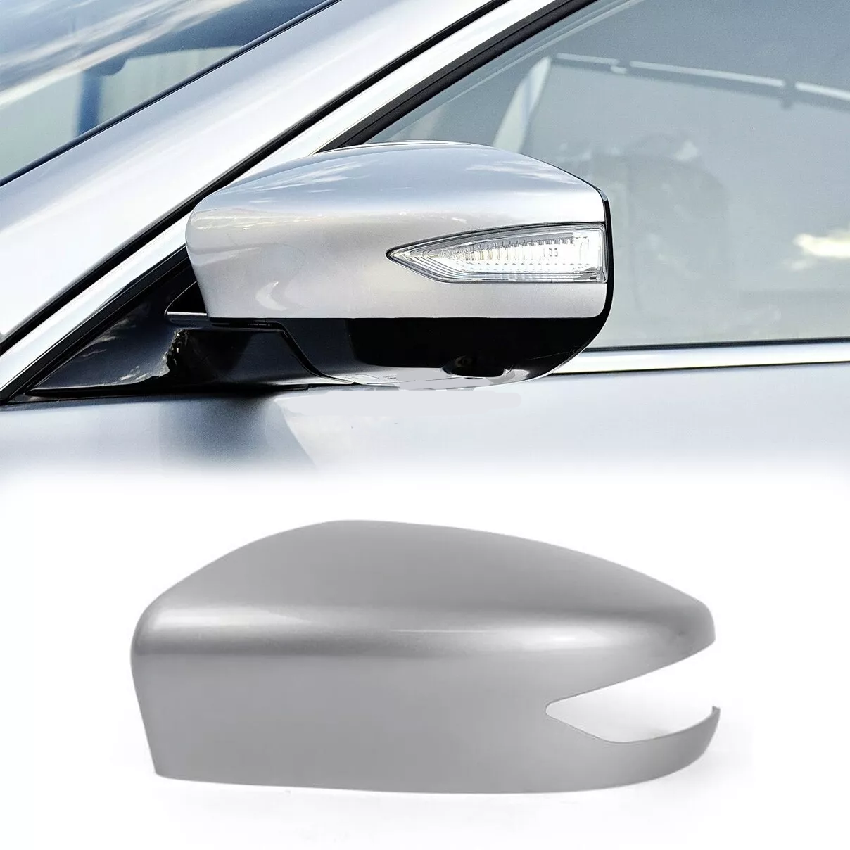 Silver Left Driver Side Mirror Cap Cover for Nissan Sentra Altima 2013-2018