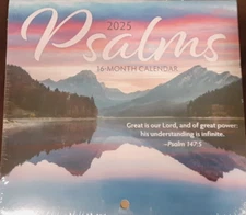2025 Psalms Mini Wall Calendar 5.5" X 6" closed 6" X 11" open 16 month