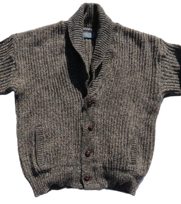 Vtg 60s 70s PENDLETON USA Men’s sz M 100% Wool Cardigan Sweater Pockets Grandpa - Image 3 of 4