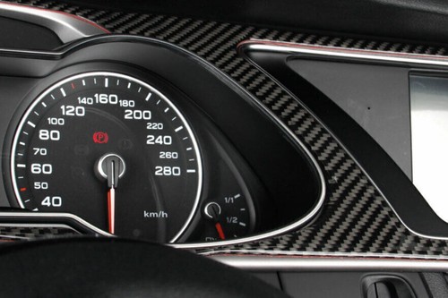 For Audi A4 B8 2013-16 Vinyl Carbon Fiber Dashboard Frame Trim Cover Bezel Trim - Picture 4 of 8