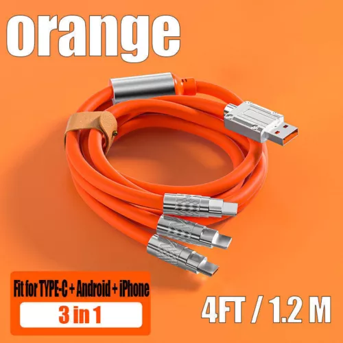 120W 3-In-1 Super Fast Charging Cable & USB-C Charger For iPhone Samsung Google - Picture 18 of 24