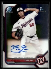 2022 Bowman Chrome Blue RayWave Evan Lee Auto Washington Nationals #CPA-EL