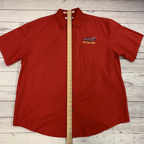 Feather Lite Kansas Speed Way Red Short Sleeve Button Up Size XL - Picture 4 of 5