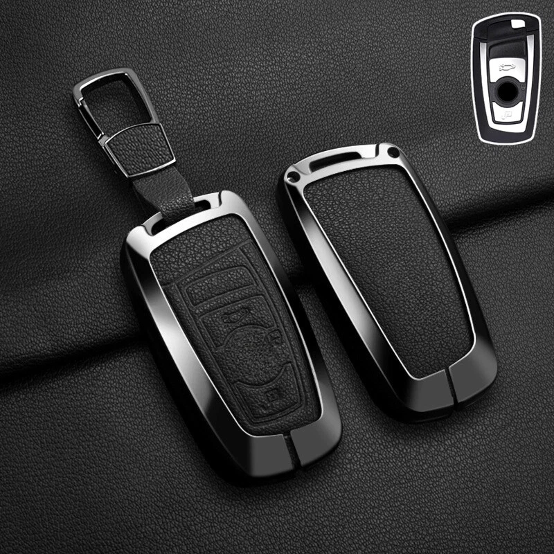 Zinc Alloy Leather Car Key Fob Case Cover For BMW X2 X3 X4 X5 F30 3 4 5 6 7 M5 Foto 3 de 4