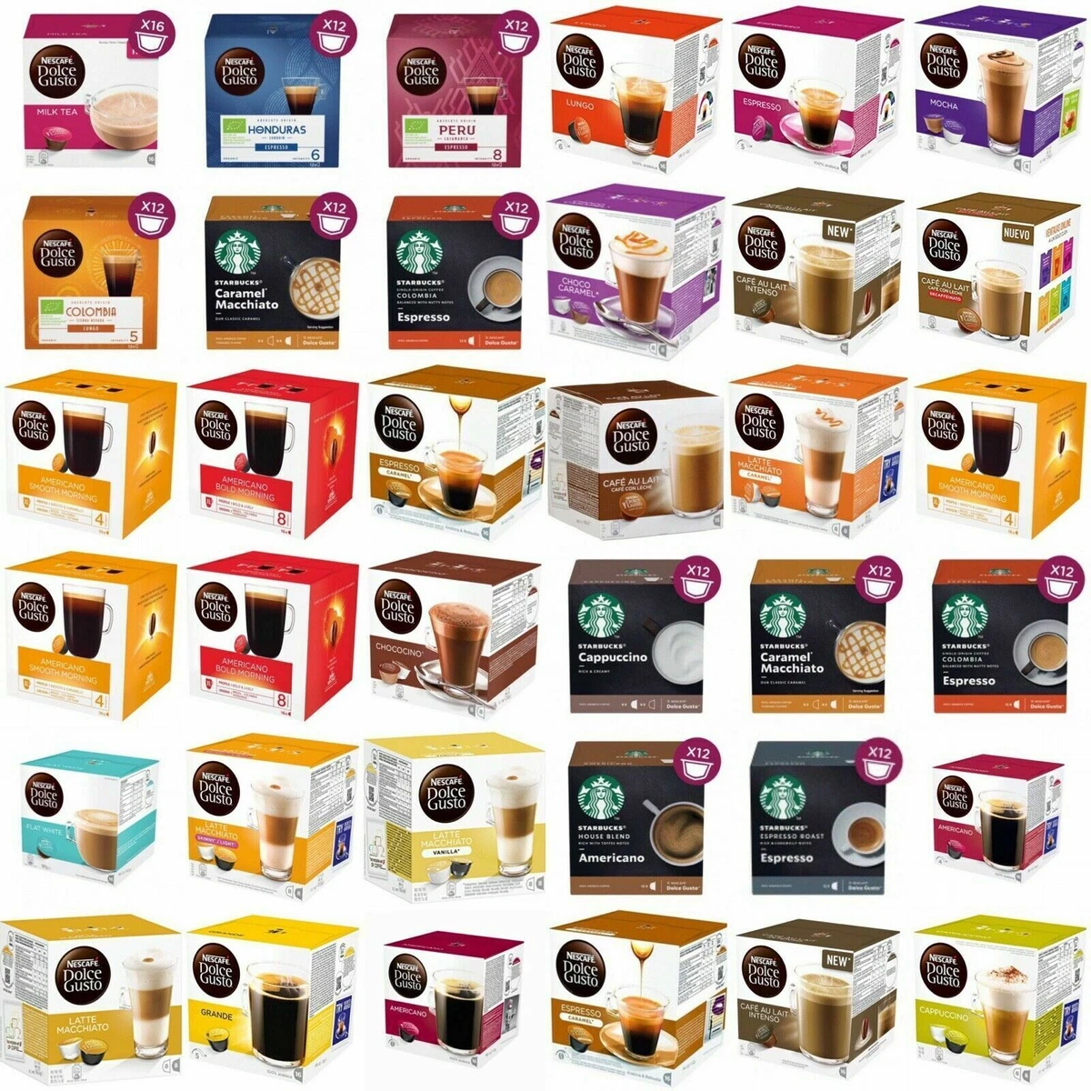 Dolce Gusto Starbucks, 8 Flavours to Pick From, 24, 48, 96 Pods SOLD LOOSE