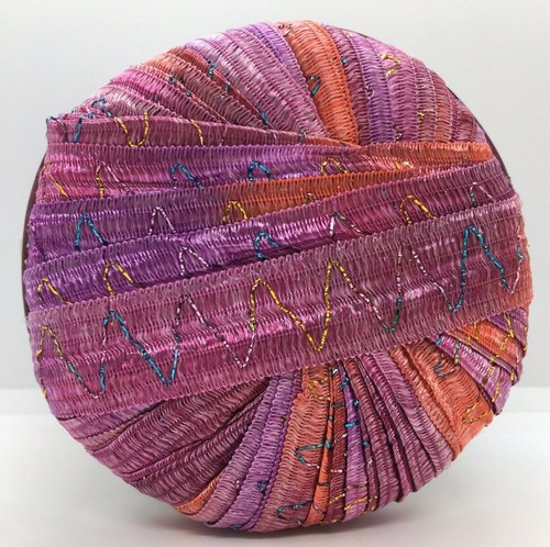 Tinkerbella Berlini Wide Ribbon Yarn #15 Kisses - Lilac Coral Red w ...