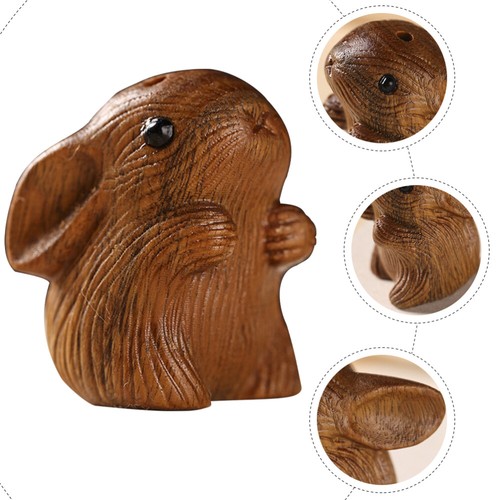 Bijoux De Porte-clés Lapin Mignon Bois Vert Hommes Femmes Décorations - Zdjęcie 2 z 12