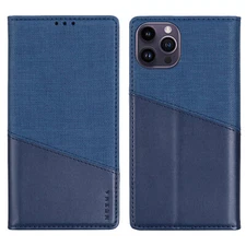 Flip Canvas Leather RFID Blocking Wallet Magnetic Case Cover For Apple iPhone